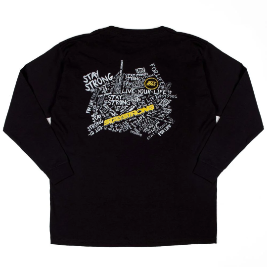 Stay Strong Youth Scribble Long Sleeve T-Shirt - Black