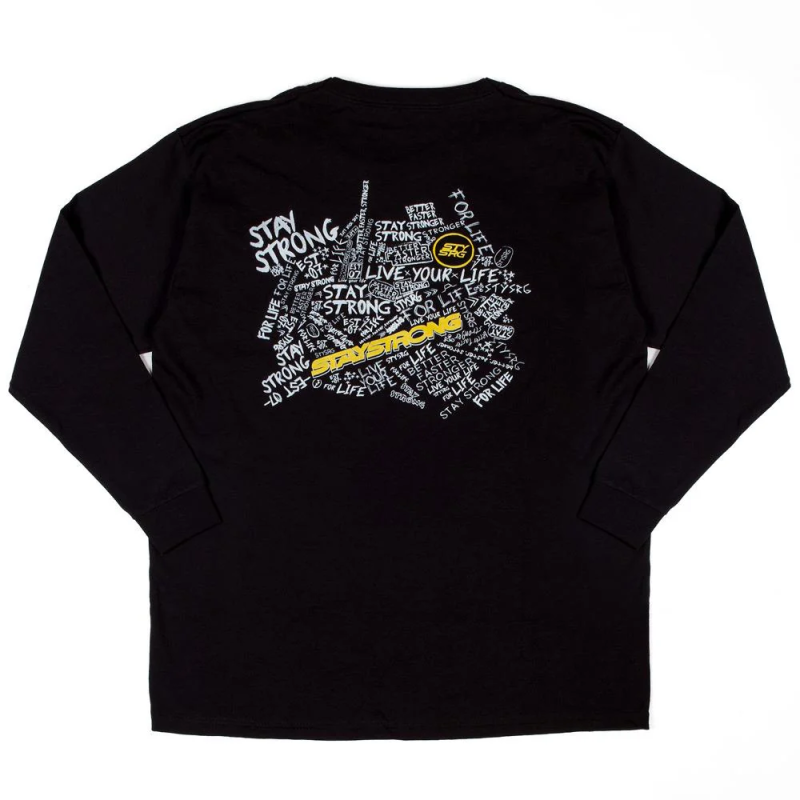 Stay Strong Youth Scribble Long Sleeve T-Shirt - Black